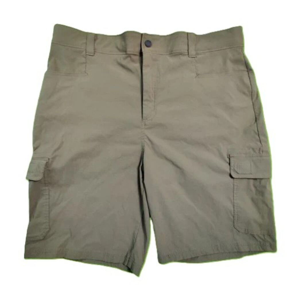 Orvis Mens 40 Stretch Cargo Shorts Olive Nylon Spandex Outdoor Hiking Pocket